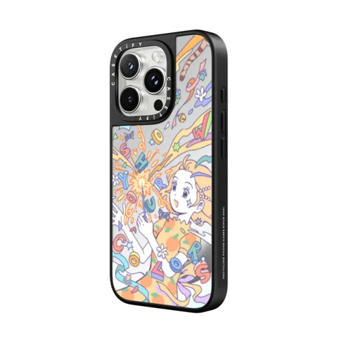 Time To Spark | iPhone 16 Pro Max / Mirror Case MagSafe Compatible / Silver on Black | Image 2