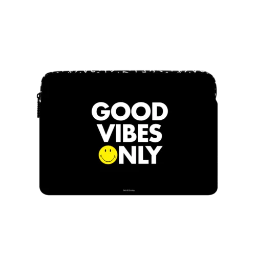 Smiley Good Vibes Only Laptop Sleeve | Large (16") / Impact Laptop Sleeve / Multicolor | Image 1