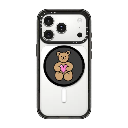 Teddy Bear Heart | Snappy Grip Stand / Snappy Grip Stand MagSafe Compatible / Black | Image 1