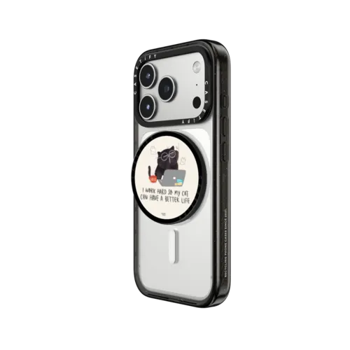I work hard so my cat can have a better life | Snappy Grip Stand / Snappy Grip Stand MagSafe Compatible / Black | Image 2