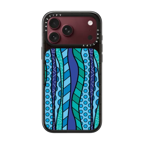 WAVES BY ROMERO BRITTO | iPhone 18 Pro Max / Impact Case MagSafe Compatible - Glossy / Glossy Black | Image 1