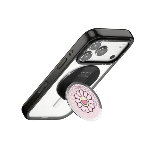 SUPERFLAT FLOWER(PINK) SNAPPY GRIP STAND | Snappy Grip Stand / Snappy Mirror Grip Stand MagSafe Compatible / Silver | Image 3