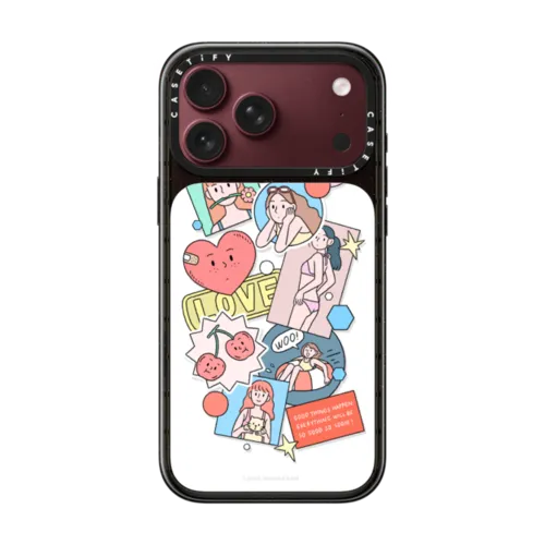 Sundae Kids- Summer Girls Sticker | iPhone 18 Pro Max / Impact Case MagSafe Compatible - Glossy / Glossy Black | Image 1