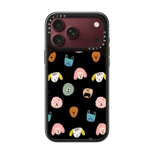 Dog Faces | iPhone 18 Pro Max / Impact Case MagSafe Compatible - Glossy / Glossy Black | Image 1