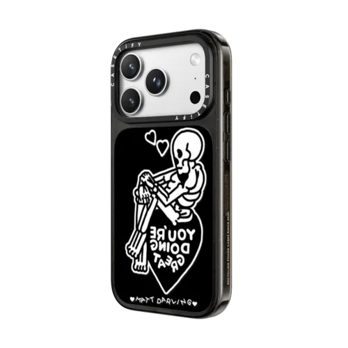mirror messages-skeleton | iPhone 18 Pro Max / Impact Case MagSafe Compatible - Glossy / Glossy Black | Image 2