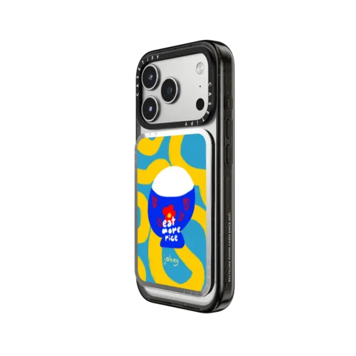 Eat More Rice | Snappy Cardholder Stand / Snappy Mirror Cardholder Stand MagSafe Compatible / Silver | Image 2