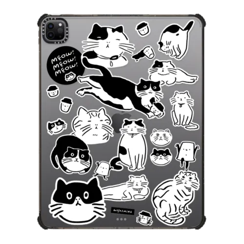MEOW! MEOW! MEOW! | iPad Pro 12.9-inch (5th/6th gen) / iPad Impact Case / Black | Image 1