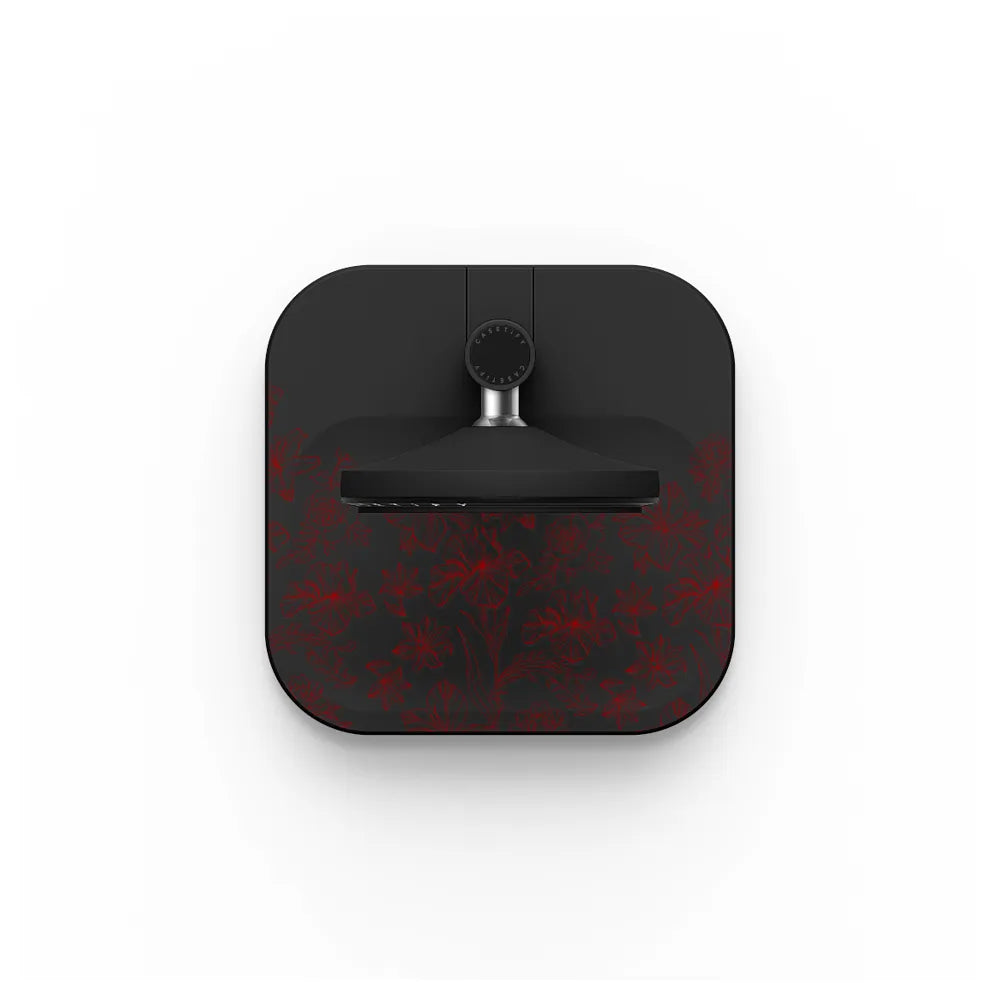 Red Embroidered Floral Garden