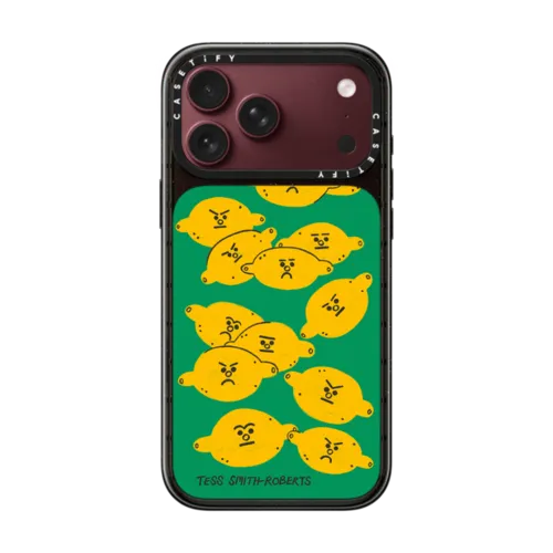 Angry Lemons iPhone Case by Tess Smith-Roberts | iPhone 18 Pro Max / Impact Case MagSafe Compatible - Glossy / Glossy Black | Image 1