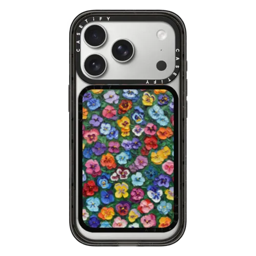 Pansy Garden | Snappy Cardholder Stand / Snappy Cardholder Stand MagSafe Compatible / Black | Image 1