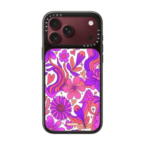 Groovy Floral | iPhone 18 Pro Max / Impact Case MagSafe Compatible - Glossy / Glossy Black | Image 1