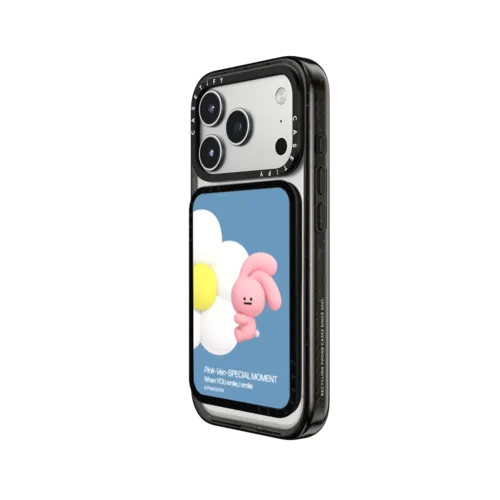 PINK FLOWER | Snappy Cardholder Stand / Snappy Cardholder Stand MagSafe Compatible / Black | Image 2