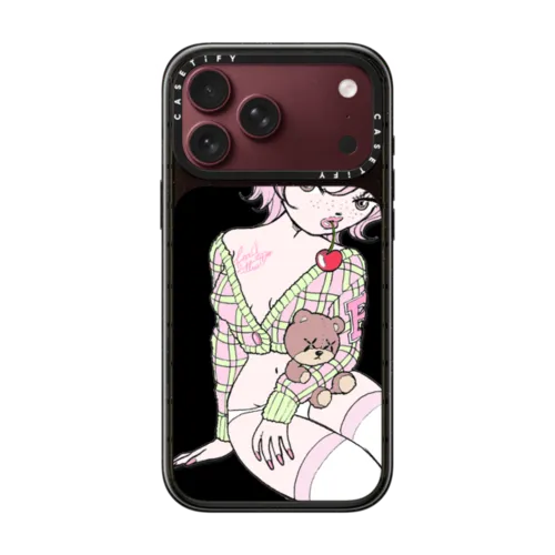 Cherry Teddy | iPhone 18 Pro Max / Impact Case MagSafe Compatible - Glossy / Glossy Black | Image 1