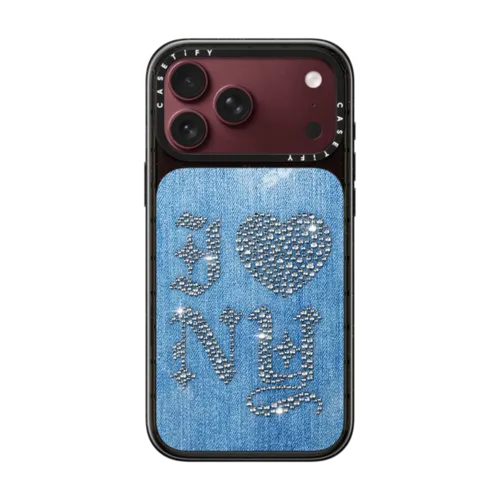 Mad Realities x Anaa Saber: Denim and Diamante | iPhone 18 Pro Max / Impact Case MagSafe Compatible - Glossy / Glossy Black | Image 1