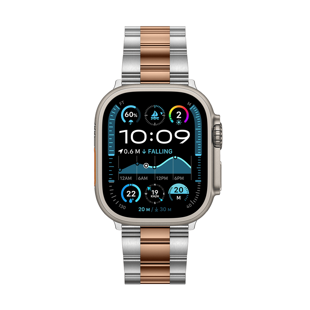 Stainless Steel 3-Link Band 49mm (Ultra 3) - Two-Tone (Rose Gold/Silver)