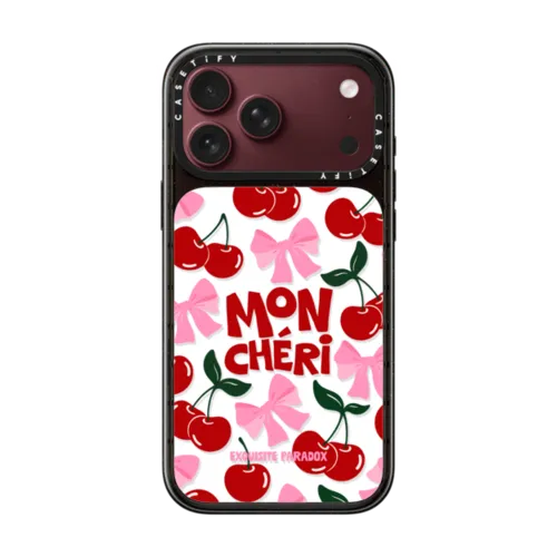 Mon Cheri Cherries | iPhone 18 Pro Max / Impact Case MagSafe Compatible - Glossy / Glossy Black | Image 1