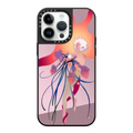 Hearts | iPhone 14 Pro Max / Mirror Case MagSafe Compatible / Silver on Black | Image 1