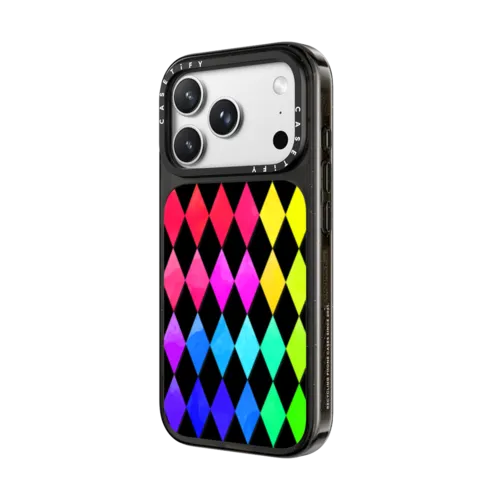 Rainbow Harlequin | iPhone 18 Pro / Impact Case MagSafe Compatible - Glossy / Glossy Black | Image 2