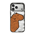 Transparent Capybara Clouds "Take It Easy" | iPhone 17 Pro Max / Impact Case MagSafe Compatible / Black | Image 1