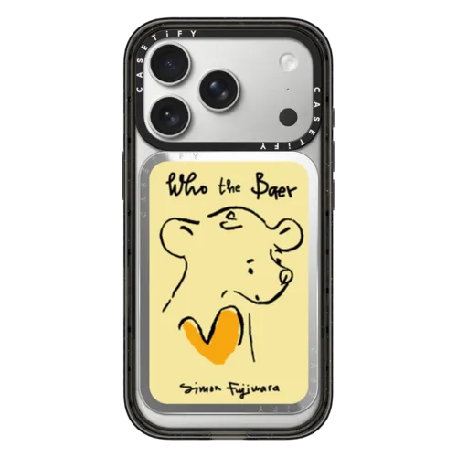 Who the Baer (Yellow) | Snappy Cardholder Stand / Snappy Mirror Cardholder Stand MagSafe Compatible / Silver | Image 1