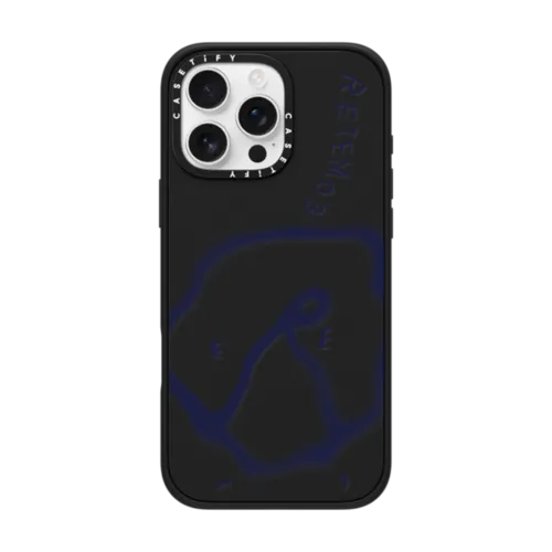 RETEM03 Glitch Purple Logo Case | iPhone 16 Pro Max / Impact Case MagSafe Compatible / Matte Black | Image 1
