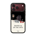Powered by cats and coffee by Moonaries illo | iPhone 18 Pro Max / Impact Case MagSafe Compatible - Glossy / Glossy Black | Image 1