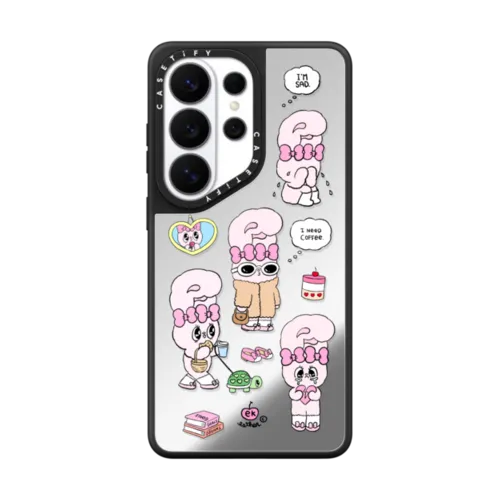 I need coffee | Galaxy S26 Ultra / Mirror Magnetic Case / Silver on Black | Image 1