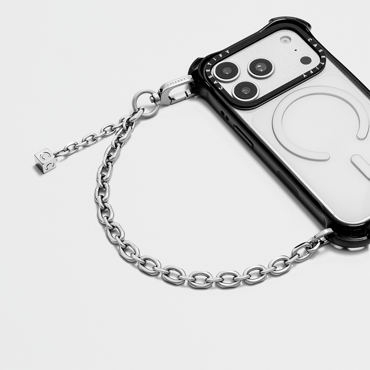 Chain Bag Charm - Shiny Silver