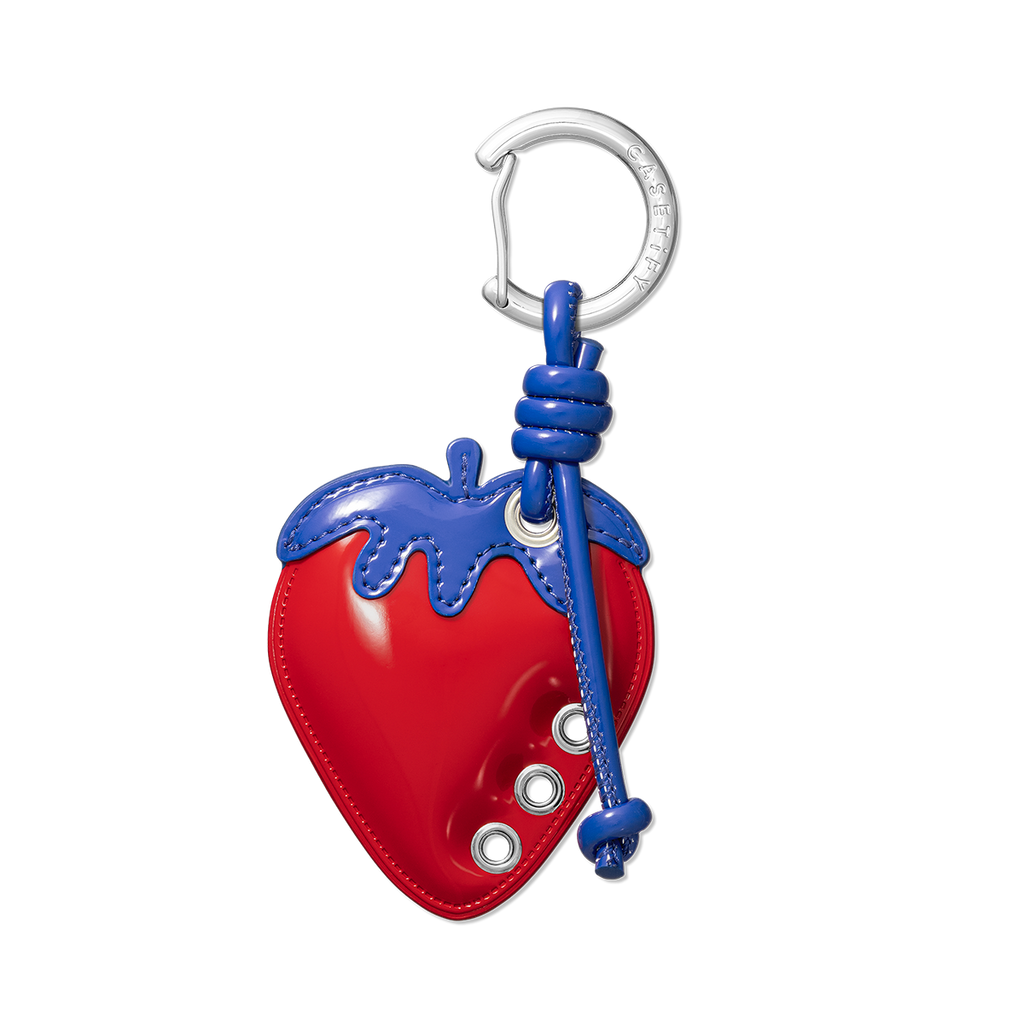 Puffy Strawberry Bag Charm - Strawberry Red