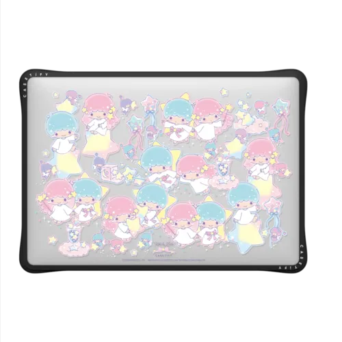 Little Twin Stars 50th Anniversary Sticker Laptop Case | MacBook Air 13-inch (M1 / Intel) / MacBook Impact Case / Black | Image 2