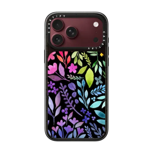 Floral Rainbow | iPhone 18 Pro Max / Impact Case MagSafe Compatible - Glossy / Glossy Black | Image 1