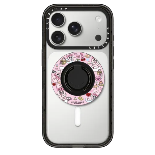 Esther Bunny StickerMania ringholder stand | Snappy Ring Holder / Snappy Ring Holder MagSafe Compatible / Black | Image 1