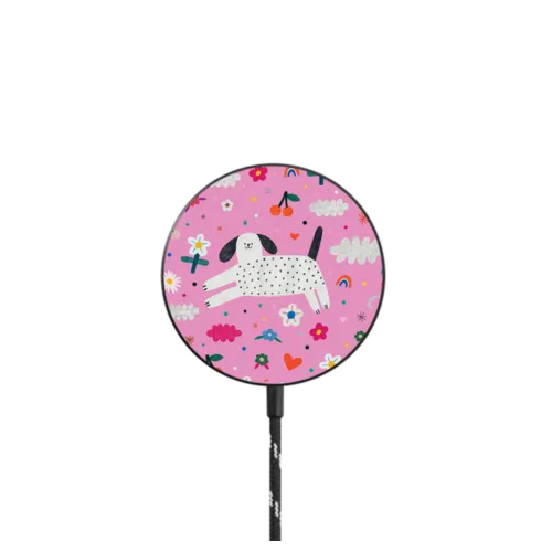 DOGGY by Daria Solak Illustrations |   / PowerThru Magnetic Wireless Charger MagSafe Compatible / Black | Image 1