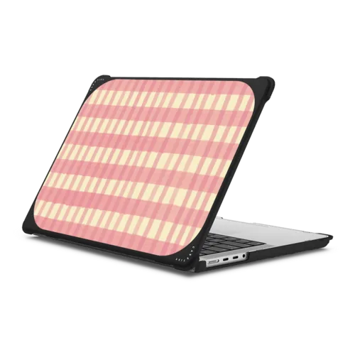 Pink Summer Stripes | MacBook Pro 14-inch (M1 - M5) / MacBook Bounce Case / Black | Image 1
