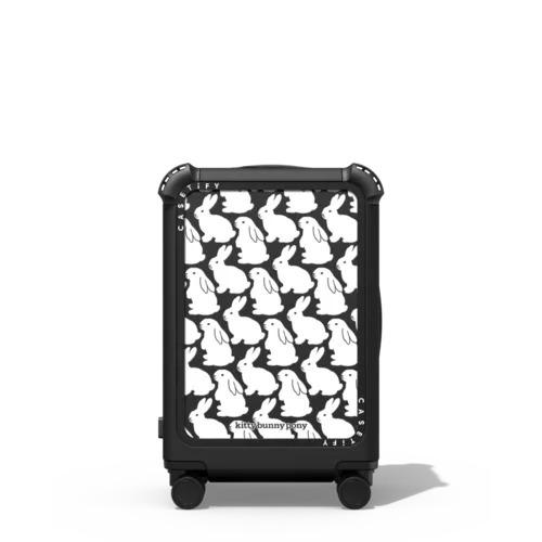 Little Bunnies CARRY-ON SUITCASE | 21" Carry-On Suitcase / Bounce Suitcase / Matte Black | Image 1
