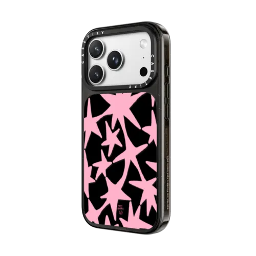 Pink Stars | iPhone 18 Pro Max / Impact Case MagSafe Compatible - Glossy / Glossy Black | Image 2