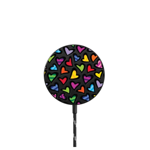 HEARTS BY ROMERO BRITTO |   / PowerThru Magnetic Wireless Charger MagSafe Compatible / Black | Image 1