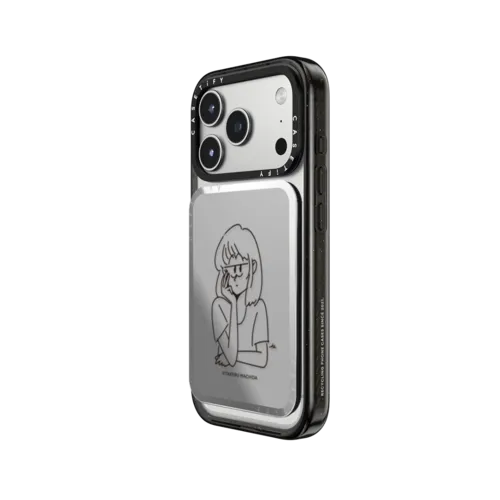 HMM GIRL | Snappy Cardholder Stand / Snappy Mirror Cardholder Stand MagSafe Compatible / Silver | Image 2