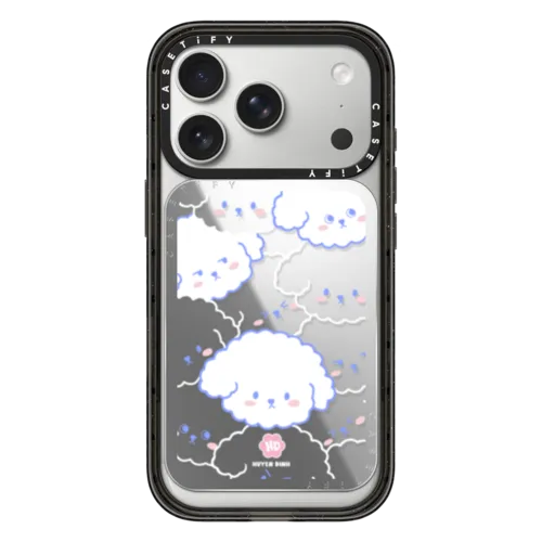 Bichon Bibo Dog Pattern | Snappy Cardholder Stand / Snappy Mirror Cardholder Stand MagSafe Compatible / Silver | Image 1