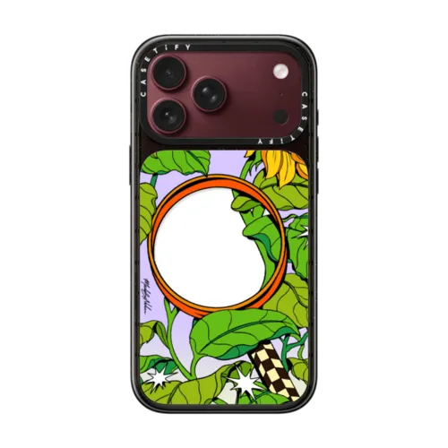 Sunflower Mirror Case by MadeByNelson | iPhone 18 Pro Max / Impact Case MagSafe Compatible - Glossy / Glossy Black | Image 1