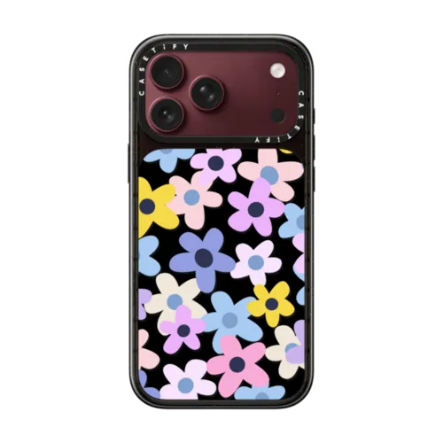 pastel colourful flowers | iPhone 18 Pro Max / Impact Case MagSafe Compatible - Glossy / Glossy Black | Image 1
