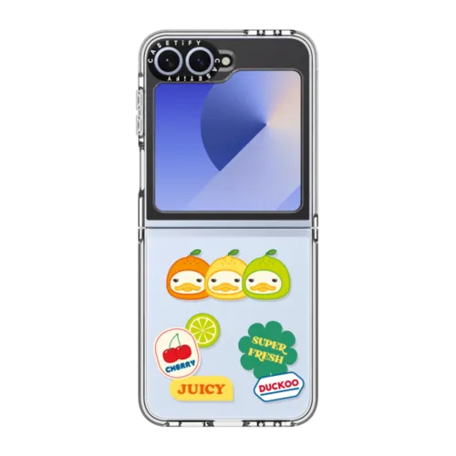 FRUITY DUCKOO | Galaxy Z Flip6 / Impact Clear Case / Clear | Image 1