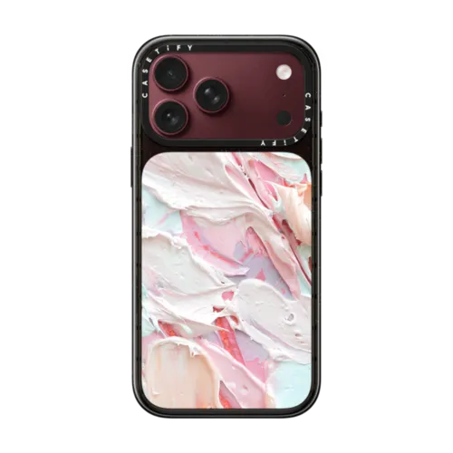 Pink Floral Frosting | iPhone 18 Pro Max / Impact Case MagSafe Compatible - Glossy / Glossy Black | Image 1