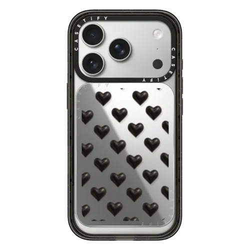 black hearts | Snappy Cardholder Stand / Snappy Mirror Cardholder Stand MagSafe Compatible / Silver | Image 1