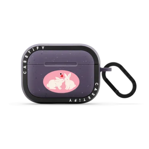 Love Bunnies | AirPods Pro 2 / Earbuds Bounce Case / Matte Deep Purple | Image 1