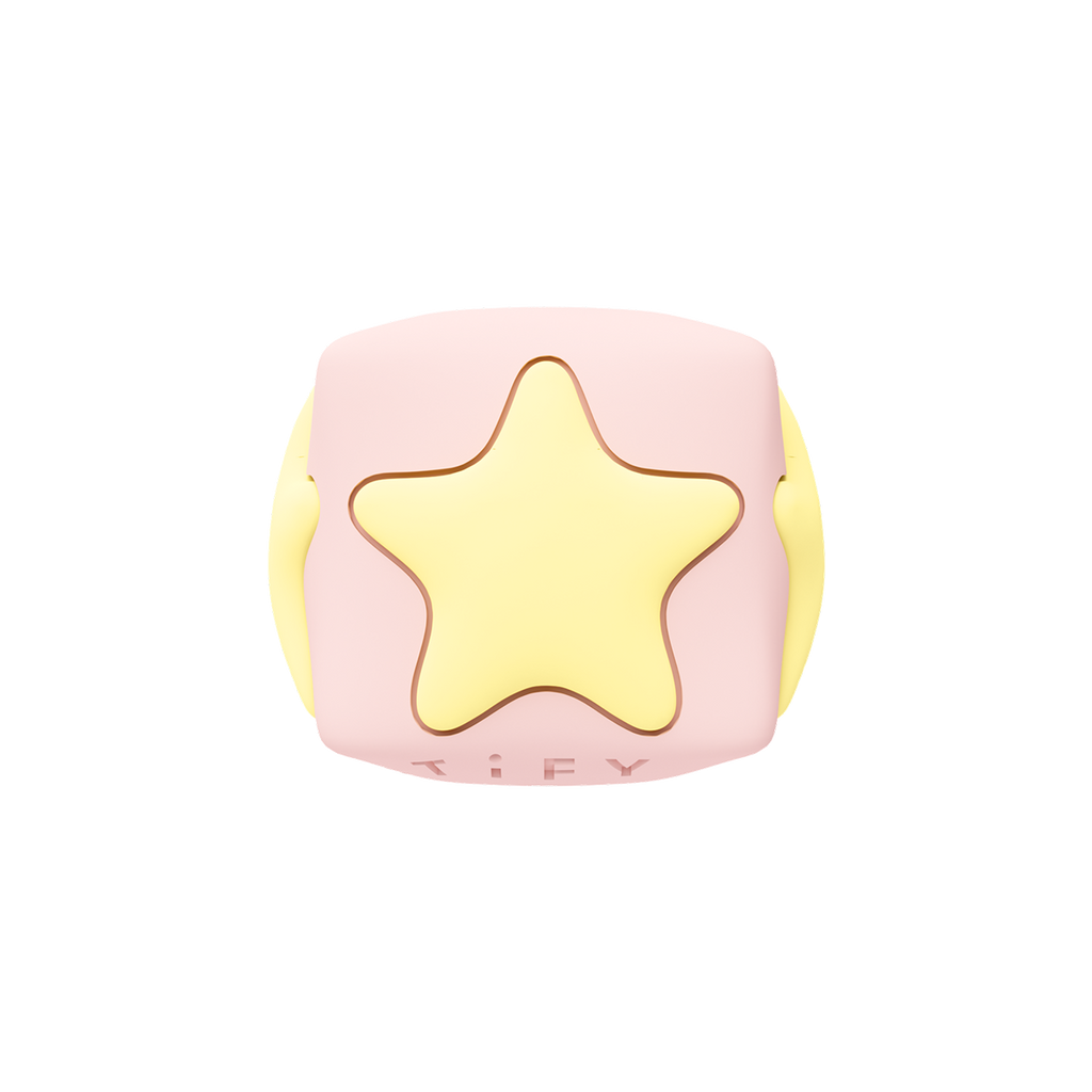 Puffy Charm Cube - STAR - Pink with Yellow Star | Image 1