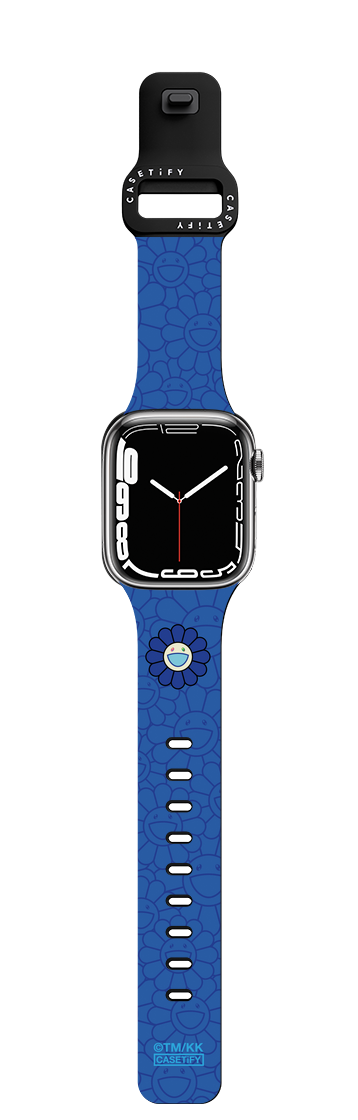 SUPERFLAT FLOWER(BLUE) WATCH BAND | Apple Watch Series 7-9 (45mm) / Impact Band / Black | Image 1