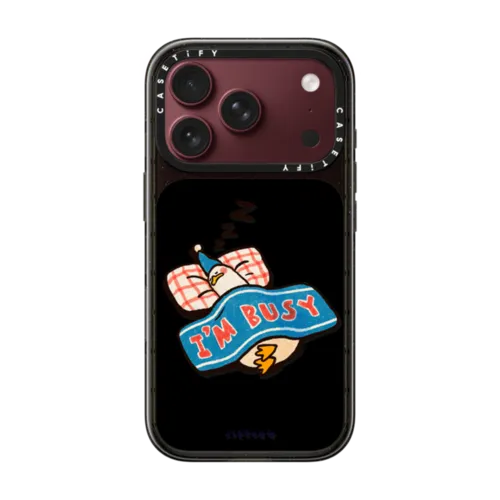 I'm so busy | iPhone 18 Pro / Impact Case MagSafe Compatible - Glossy / Glossy Black | Image 1