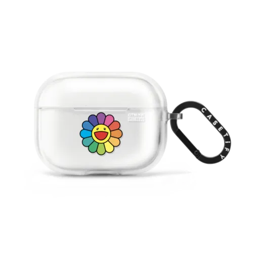 SUPERFLAT FLOWER(RAINBOW) EARBUDS CASE | AirPods Pro / Earbuds Impact Case / Frost | Image 1
