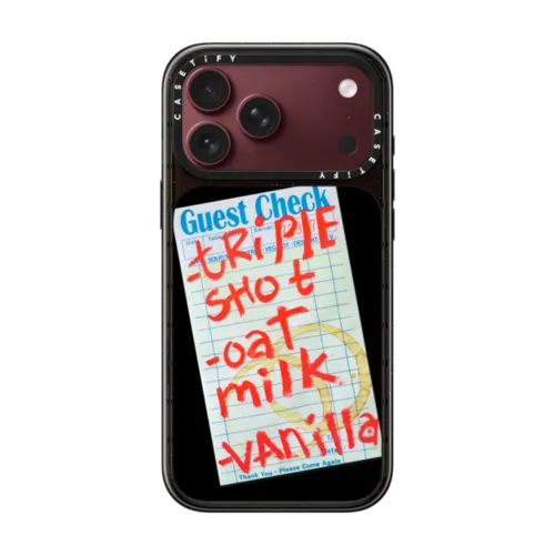 Triple Shot Oat Milk Vanilla | iPhone 18 Pro Max / Impact Case MagSafe Compatible - Glossy / Glossy Black | Image 1